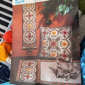 TFH…Norwegian patterned pillow cover….cross stitched.  Traditional